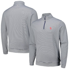 Navy St. Louis Cardinals Peter Millar Perth Sugar Stripe Performance Quarter-Zip Top