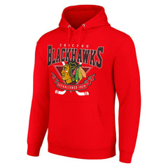 NHL Chicago Blackhawks Starter Team Logo Graphic Fleece Tri-Blend Pullover Hoodie