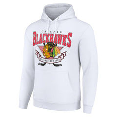 NHL Chicago Blackhawks Starter Team Logo Graphic Fleece Tri-Blend Pullover Hoodie