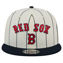 White Boston Red Sox New Era Jersey Pinstripe 9FIFTY Snapback Hat
