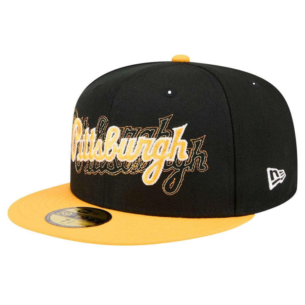 Black Pittsburgh Pirates New Era Shadow Stitch 59FIFTY Fitted Hat