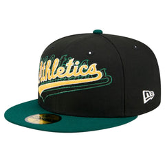 Black Athletics New Era Shadow Stitch 59FIFTY Fitted Hat