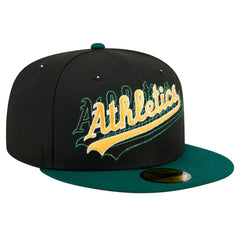 Black Athletics New Era Shadow Stitch 59FIFTY Fitted Hat