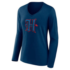 Women's Secondary Logo Long Sleeve V-Neck T-Shirt - Houston Texans T-shirts