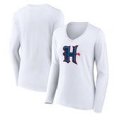 Women's Secondary Logo Long Sleeve V-Neck T-Shirt - Houston Texans T-shirts