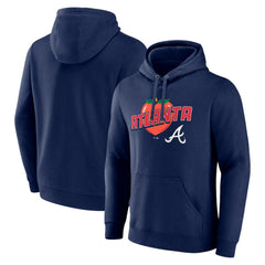 Navy Atlanta Braves Peach Pullover Hoodie