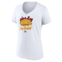 White Cincinnati Reds Women's Chili V-Neck T-Shirt