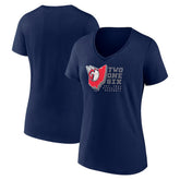 Navy Cleveland Guardians Women's Two One Six V-Neck T-Shirt