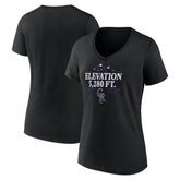 Black Colorado Rockies Women's Elevation V-Neck T-Shirt