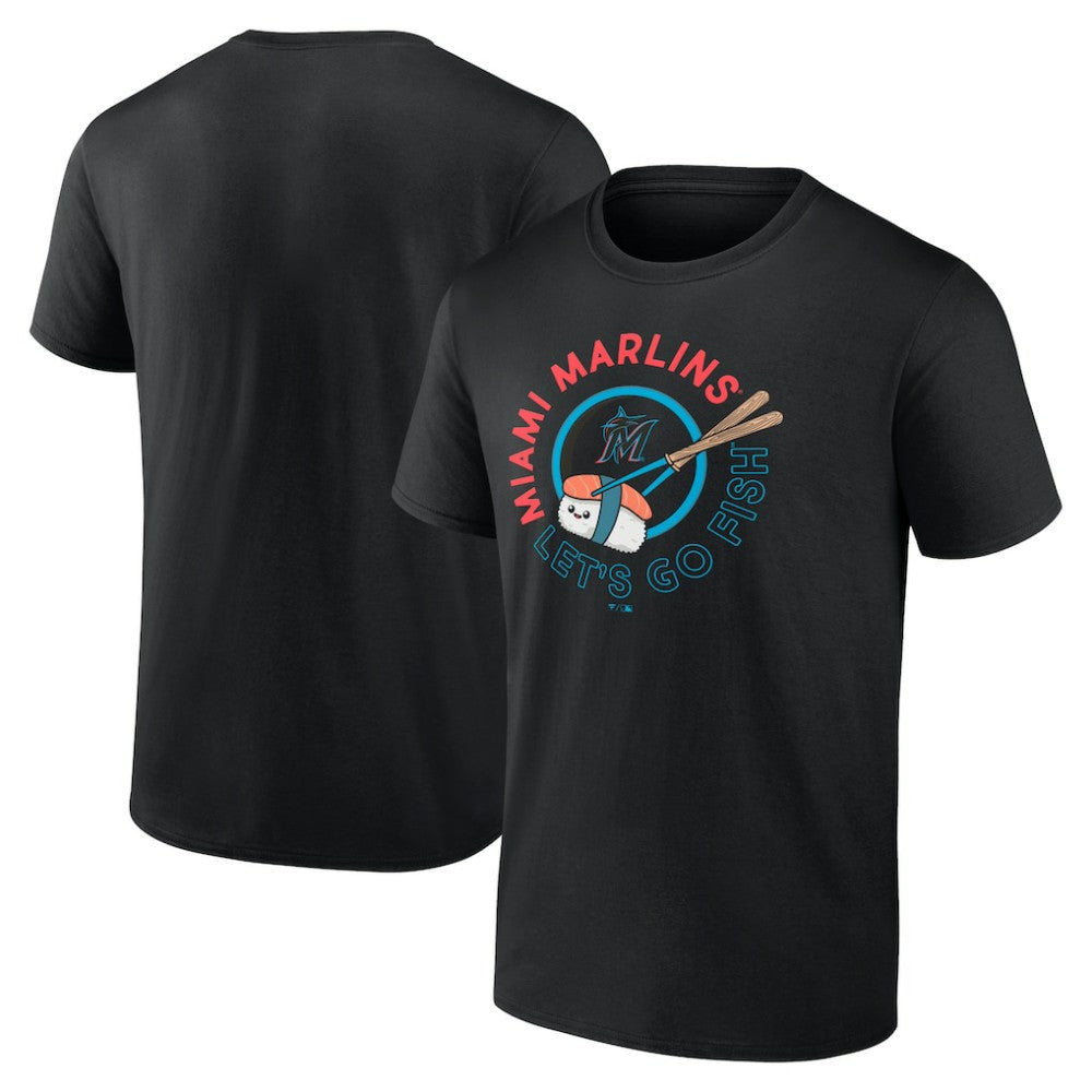 Black Miami Marlins Let's Go Fish T-Shirt