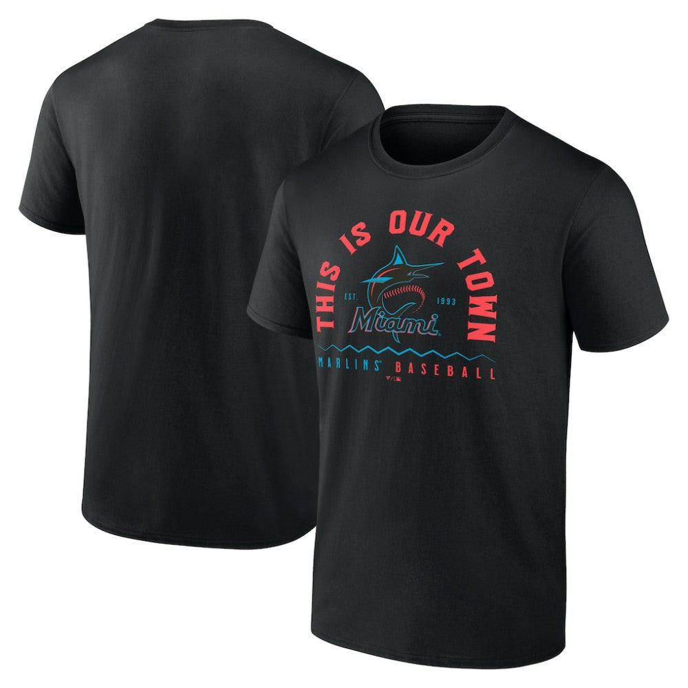 Black Miami Marlins Our Town T-Shirt
