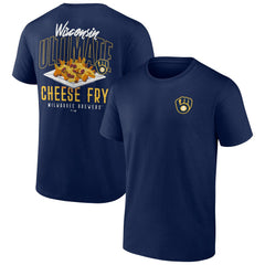 Navy Milwaukee Brewers Cheese Fry T-Shirt