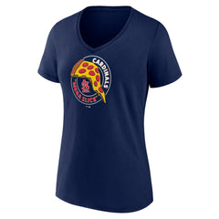 Navy St. Louis Cardinals Women's Mega Slice V-Neck T-Shirt