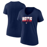 Navy Washington Nationals Women's Defend the District V-Neck T-Shirt