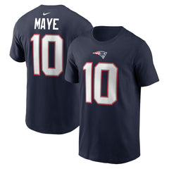 Drake Maye Youth Fuse Name & Number T-Shirt - New England Patriots T-shirts