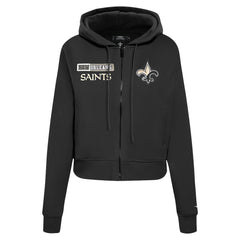 Pro Standard Women's Split Logo Full-Zip Hoodie - New Orleans Saints Hoodies