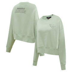 Pro Standard Women's Oversized Cropped Neutral Pullover Sweatshirt - Jacksonville Jaguars Pullover