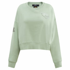 Pro Standard Women's Oversized Cropped Neutral Pullover Sweatshirt - Jacksonville Jaguars Pullover