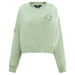 Pro Standard Women's Oversized Cropped Neutral Pullover Sweatshirt - Miami Dolphins Pullover