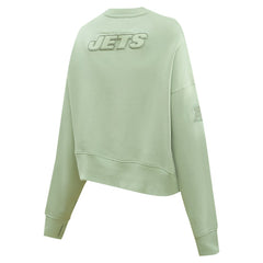 Pro Standard Women's Oversized Cropped Neutral Pullover Sweatshirt - New York Jets Pullover