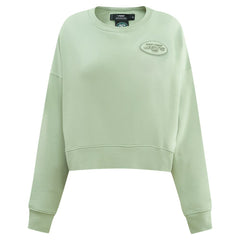 Pro Standard Women's Oversized Cropped Neutral Pullover Sweatshirt - New York Jets Pullover