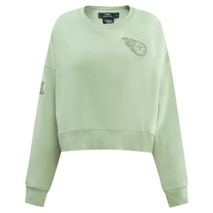 Pro Standard Women's Oversized Cropped Neutral Pullover Sweatshirt - Tennessee Titans Pullover