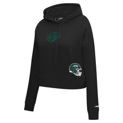 Pro Standard Women's Jeweled Cropped Pullover Hoodie - New York Jets Hoodies