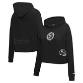 Pro Standard Women's Jeweled Cropped Pullover Hoodie - Pittsburgh Steelers Hoodies