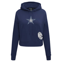Pro Standard Women's Jeweled Cropped Pullover Hoodie - Dallas Cowboys Hoodies