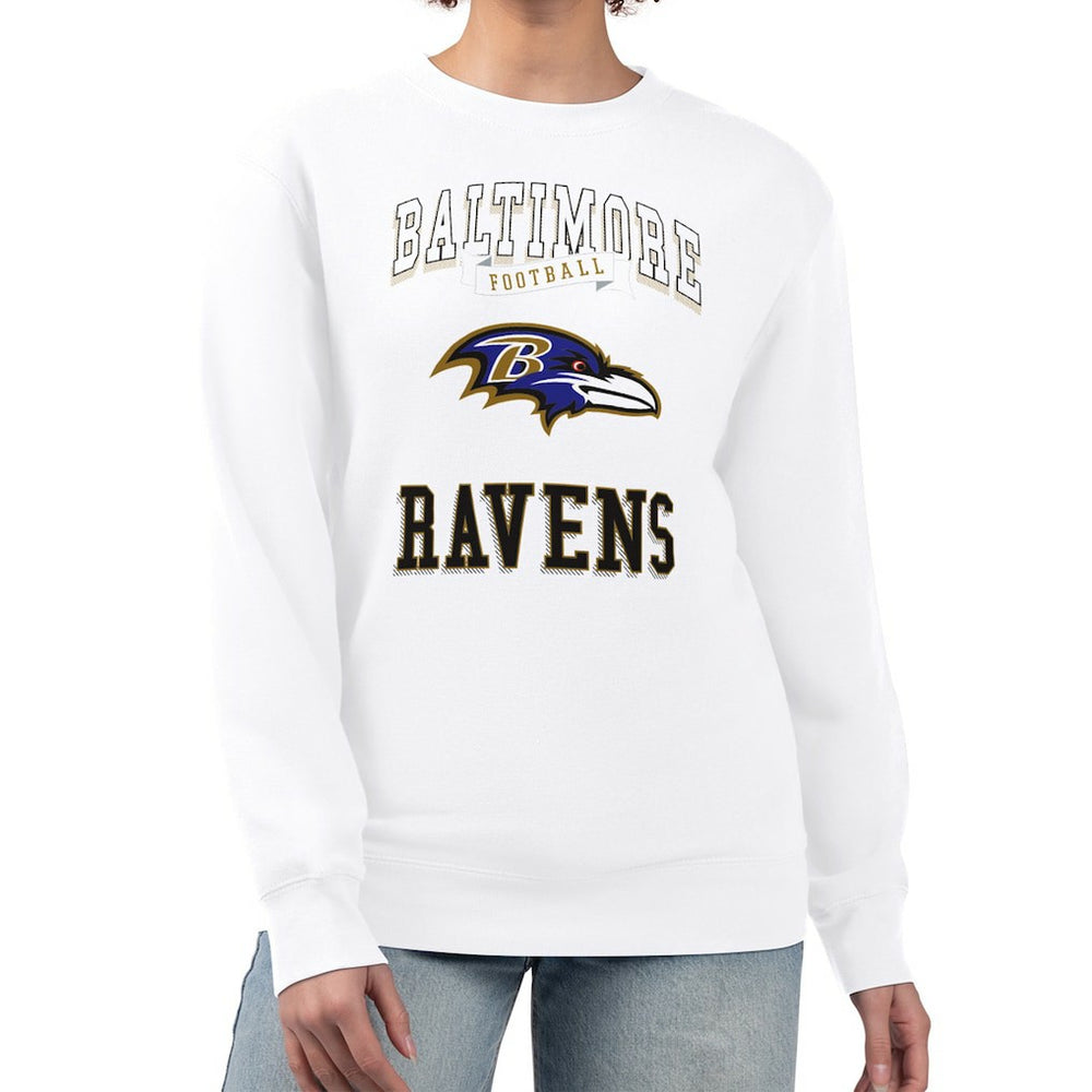 G-III 4Her by Carl Banks Women's Team Logo Graphic Tri-Blend Pullover Sweatshirt - Baltimore Ravens Pullover