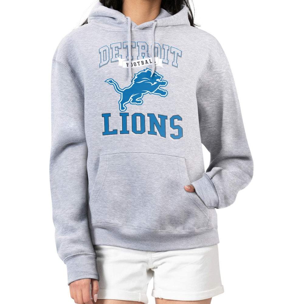 G-III 4Her by Carl Banks Women's Team Logo Graphic Fleece Tri-Blend Pullover Hoodie - Detroit Lions Hoodies