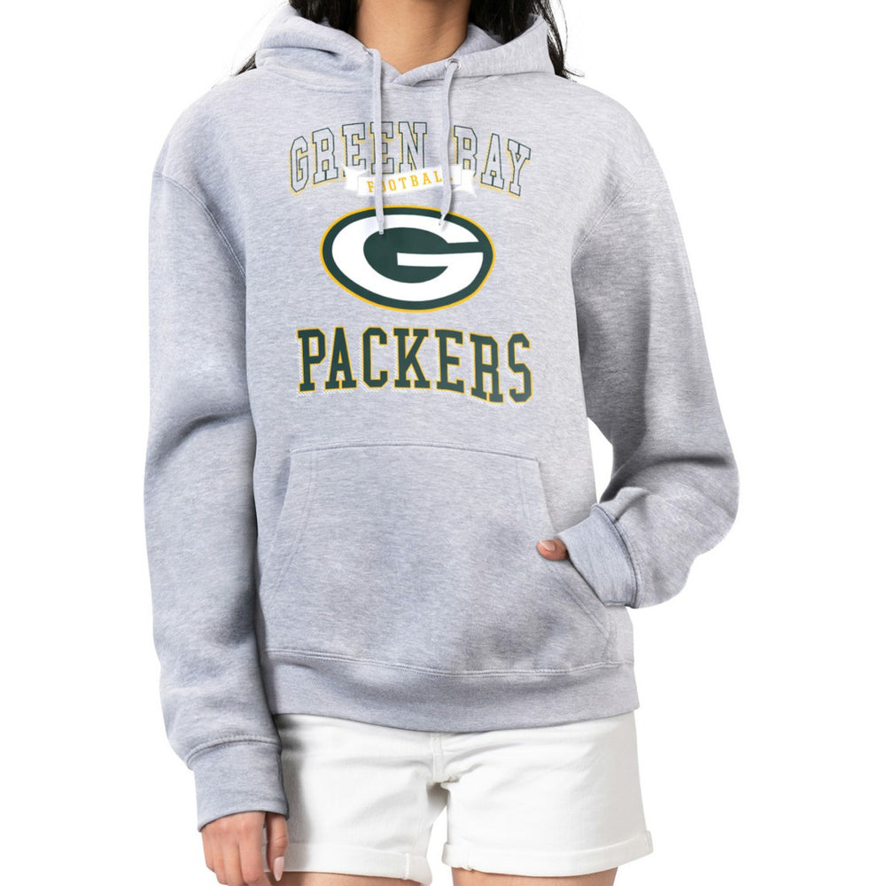 G-III 4Her by Carl Banks Women's Team Logo Graphic Fleece Tri-Blend Pullover Hoodie - Green Bay Packers Hoodies