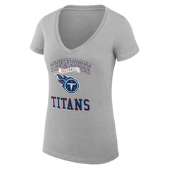 G-III 4Her by Carl Banks Women's Super-Slim Fit Lightweight Team Logo Graphic V-Neck T-Shirt - Tennessee Titans T-shirts