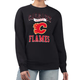 NHL Calgary Flames G-III 4Her by Carl Banks Women's Team Logo Tri-Blend Fleece Pullover Sweatshirt