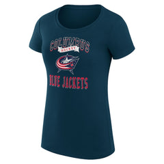 NHL Columbus Blue Jackets G-III 4Her by Carl Banks Women's Super-Slim Fit Lightweight Team Logo Graphic T-Shirt