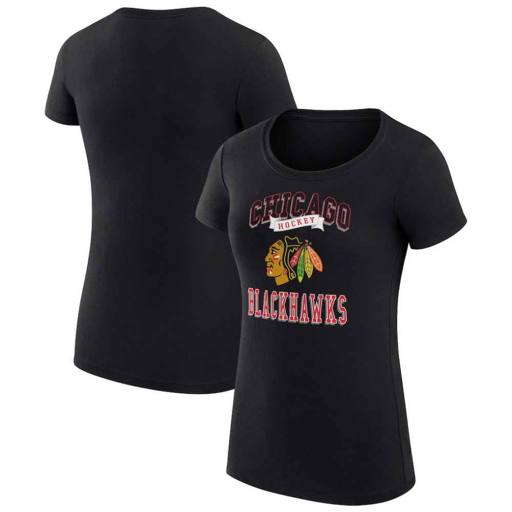 NHL Chicago Blackhawks G-III 4Her by Carl Banks Women's Super-Slim Fit Lightweight Team Logo Graphic T-Shirt