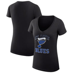 NHL St. Louis Blues G-III 4Her by Carl Banks Women's Super-Slim Fit Lightweight Team Logo Graphic V-Neck T-Shirt