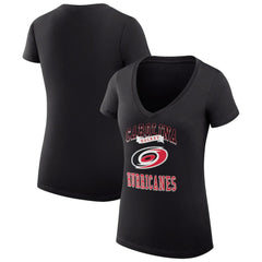 NHL Carolina Hurricanes G-III 4Her by Carl Banks Women's Super-Slim Fit Lightweight Team Logo Graphic V-Neck T-Shirt