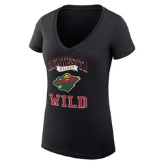 NHL Minnesota Wild G-III 4Her by Carl Banks Women's Super-Slim Fit Lightweight Team Logo Graphic V-Neck T-Shirt