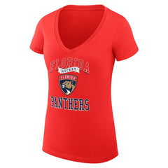 NHL Florida Panthers G-III 4Her by Carl Banks Women's Super-Slim Fit Lightweight Team Logo Graphic V-Neck T-Shirt