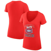 NHL Montreal Canadiens G-III 4Her by Carl Banks Women's Super-Slim Fit Lightweight Team Logo Graphic V-Neck T-Shirt