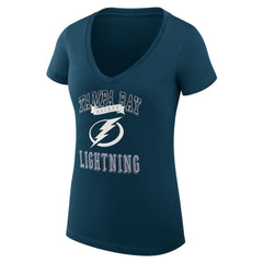 NHL Tampa Bay Lightning G-III 4Her by Carl Banks Women's Super-Slim Fit Lightweight Team Logo Graphic V-Neck T-Shirt