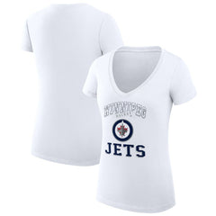 NHL Winnipeg Jets G-III 4Her by Carl Banks Women's Super-Slim Fit Lightweight Team Logo Graphic V-Neck T-Shirt