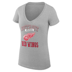 NHL Detroit Red Wings G-III 4Her by Carl Banks Women's Super-Slim Fit Lightweight Team Logo Graphic V-Neck T-Shirt