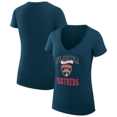 NHL Florida Panthers G-III 4Her by Carl Banks Women's Super-Slim Fit Lightweight Team Logo Graphic V-Neck T-Shirt