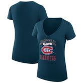 NHL Montreal Canadiens G-III 4Her by Carl Banks Women's Super-Slim Fit Lightweight Team Logo Graphic V-Neck T-Shirt