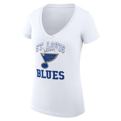NHL St. Louis Blues G-III 4Her by Carl Banks Women's Super-Slim Fit Lightweight Team Logo Graphic V-Neck T-Shirt