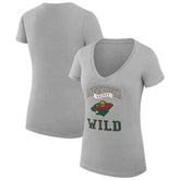 NHL Minnesota Wild G-III 4Her by Carl Banks Women's Super-Slim Fit Lightweight Team Logo Graphic V-Neck T-Shirt