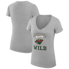 NHL Minnesota Wild G-III 4Her by Carl Banks Women's Super-Slim Fit Lightweight Team Logo Graphic V-Neck T-Shirt