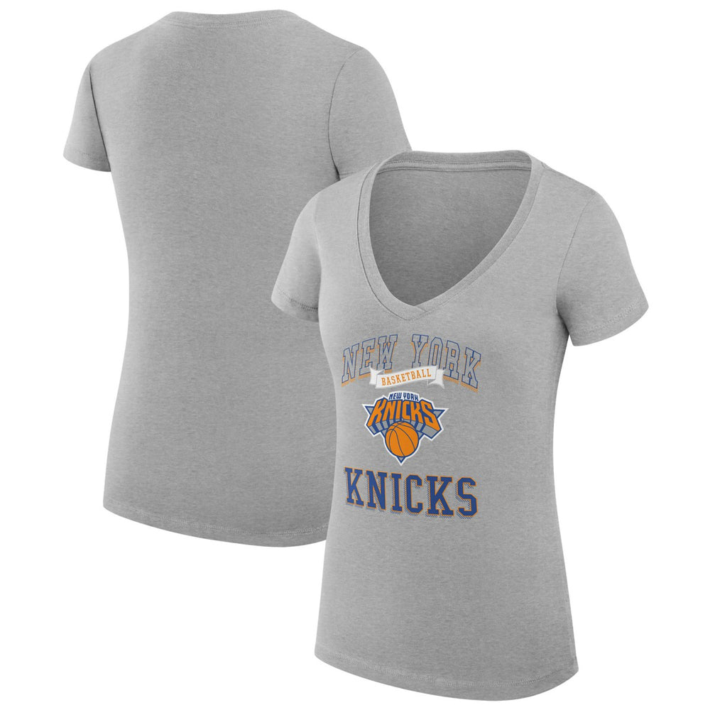 New York Knicks G-III 4Her by Carl Banks Women's Super-Slim Fit Lightweight Team Logo V-Neck T-Shirt
